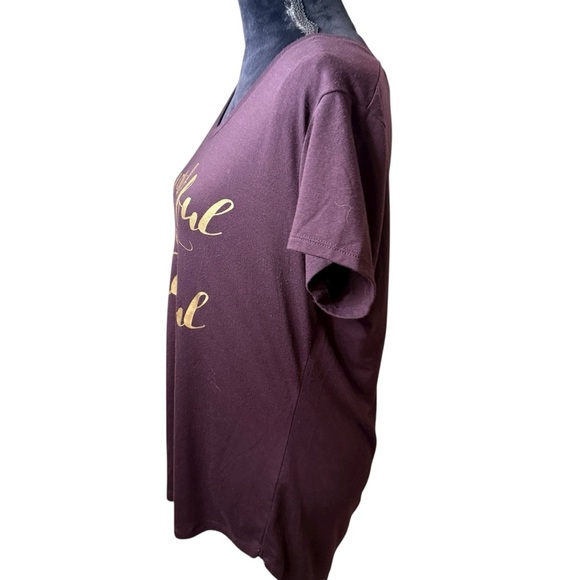 Apt. 9 | “Thankful and Grateful” Eggplant T-Shirt | Sz L - Picture 3 of 4